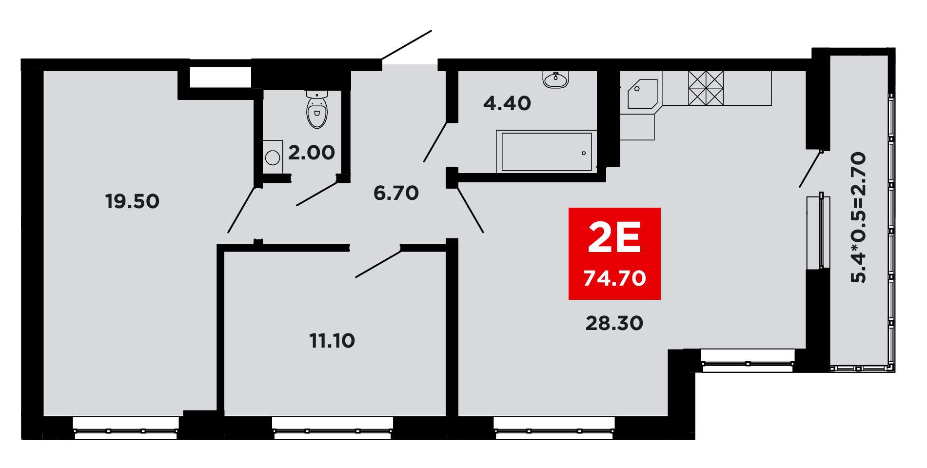 Планировка — Студия, 24,3 м²