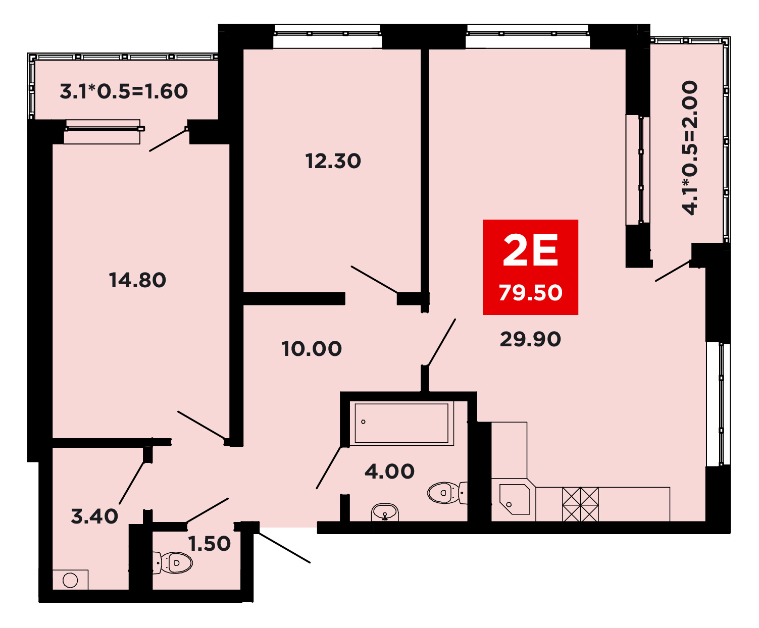 Планировка — Студия, 24,3 м²