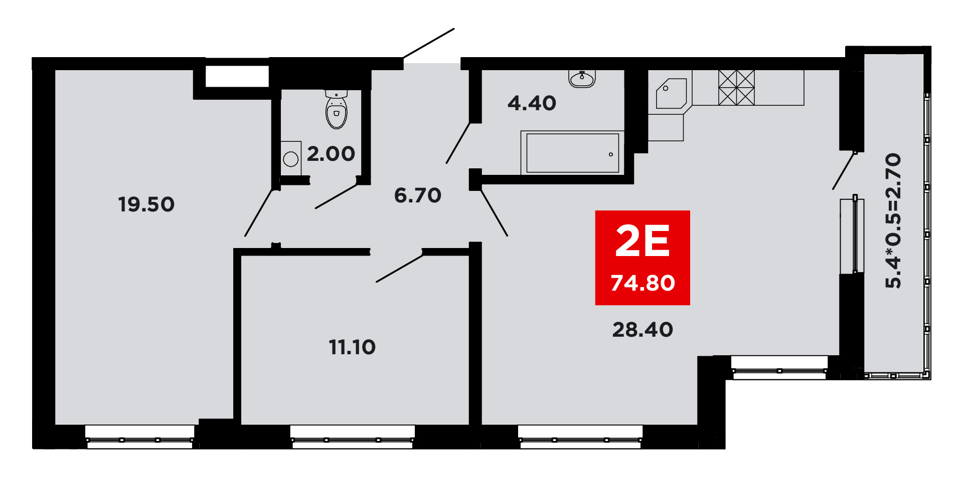 Планировка — Студия, 24,3 м²